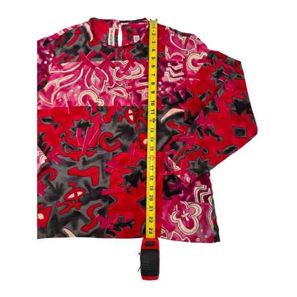 1980's Mary Ann Restivo Vintage 100% Silk Blouse Size 8 - Picture 9 of 9